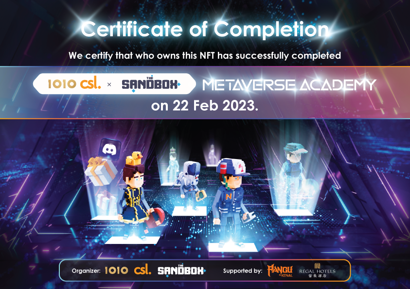 1O1O x csl. x The Sandbox Metaverse Academy POAP image