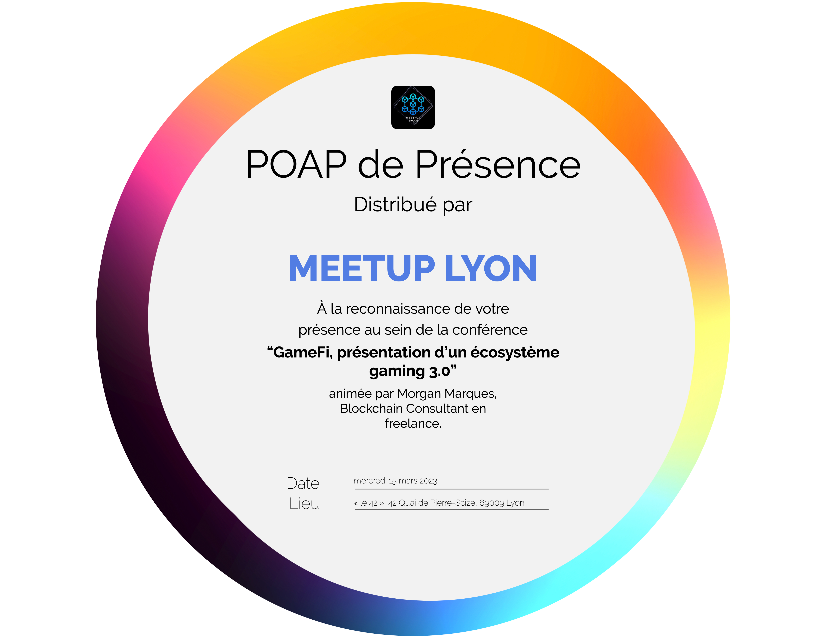 #04 MEETUP LYON | GameFi, présentation d'un écosystème gaming 3.0 POAP image