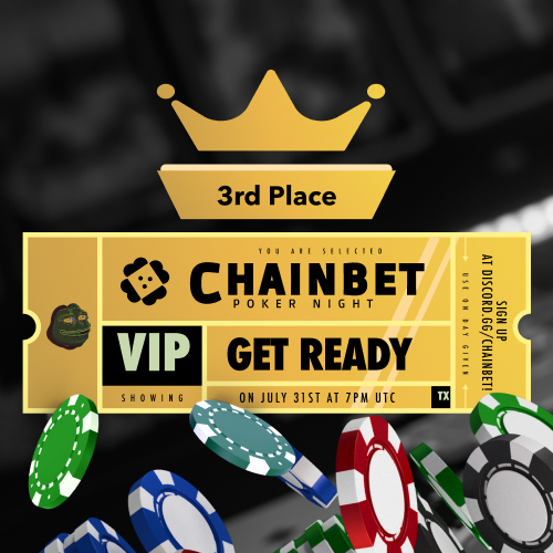 3rd Place in ChainBet's First Ever Community Poker Night!  POAP image