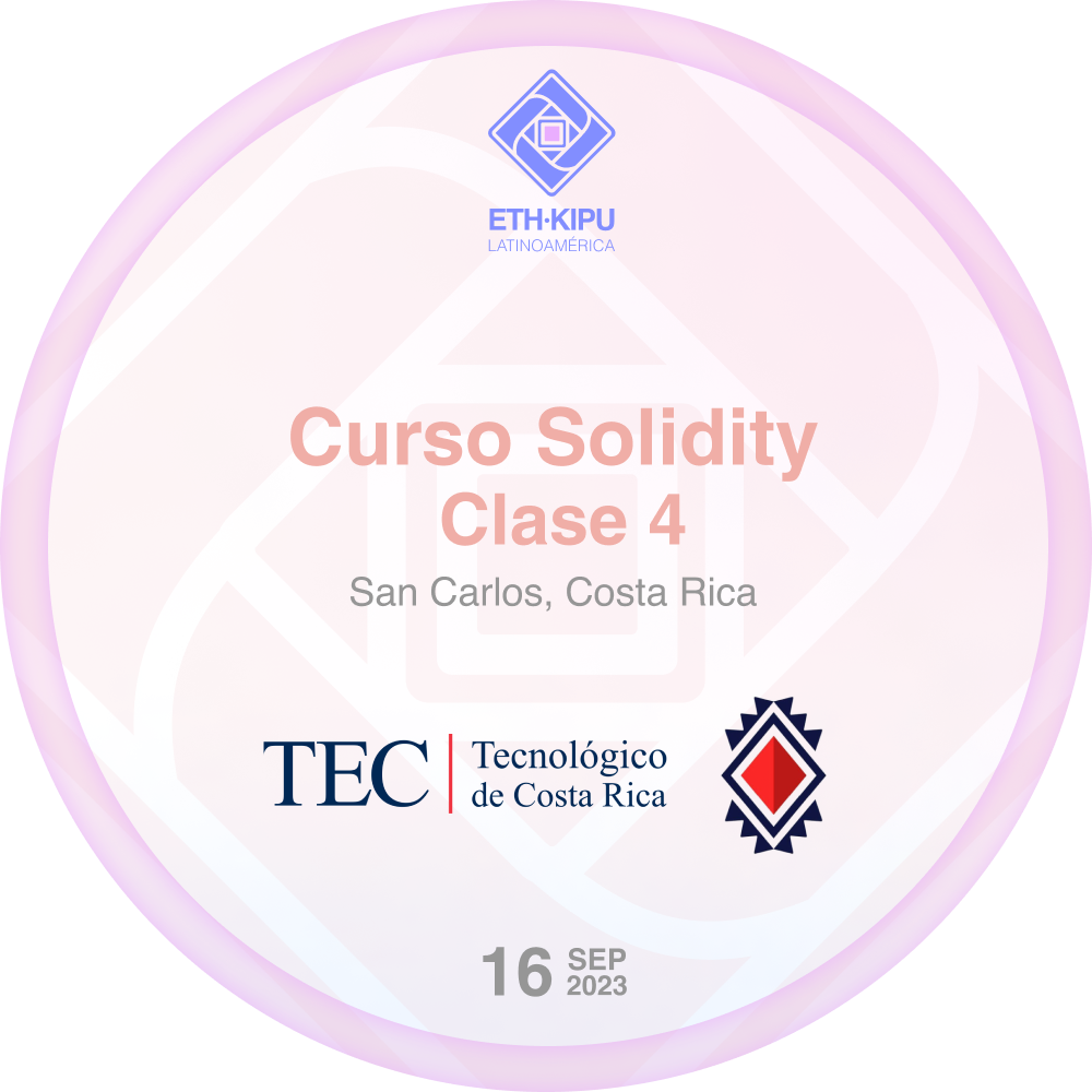Clase #4 - Solidity 2023 - ETH Kipu San Carlos POAP image