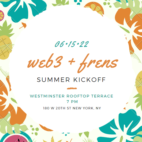 BG's web3 + frens summer mixer kickoff POAP image