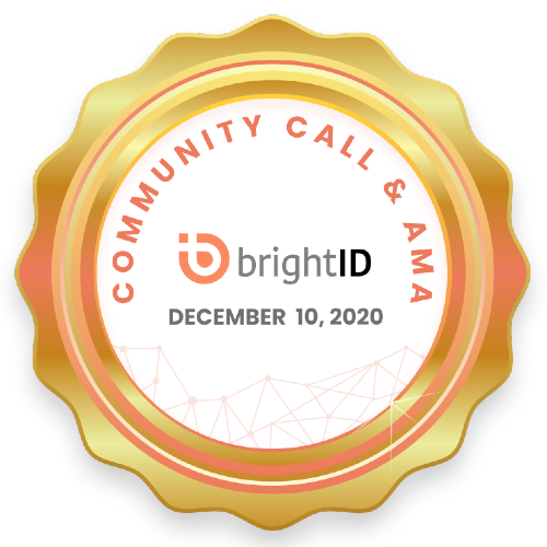 BrightID Community Call & AMA # 1 - 1Hive POAP image