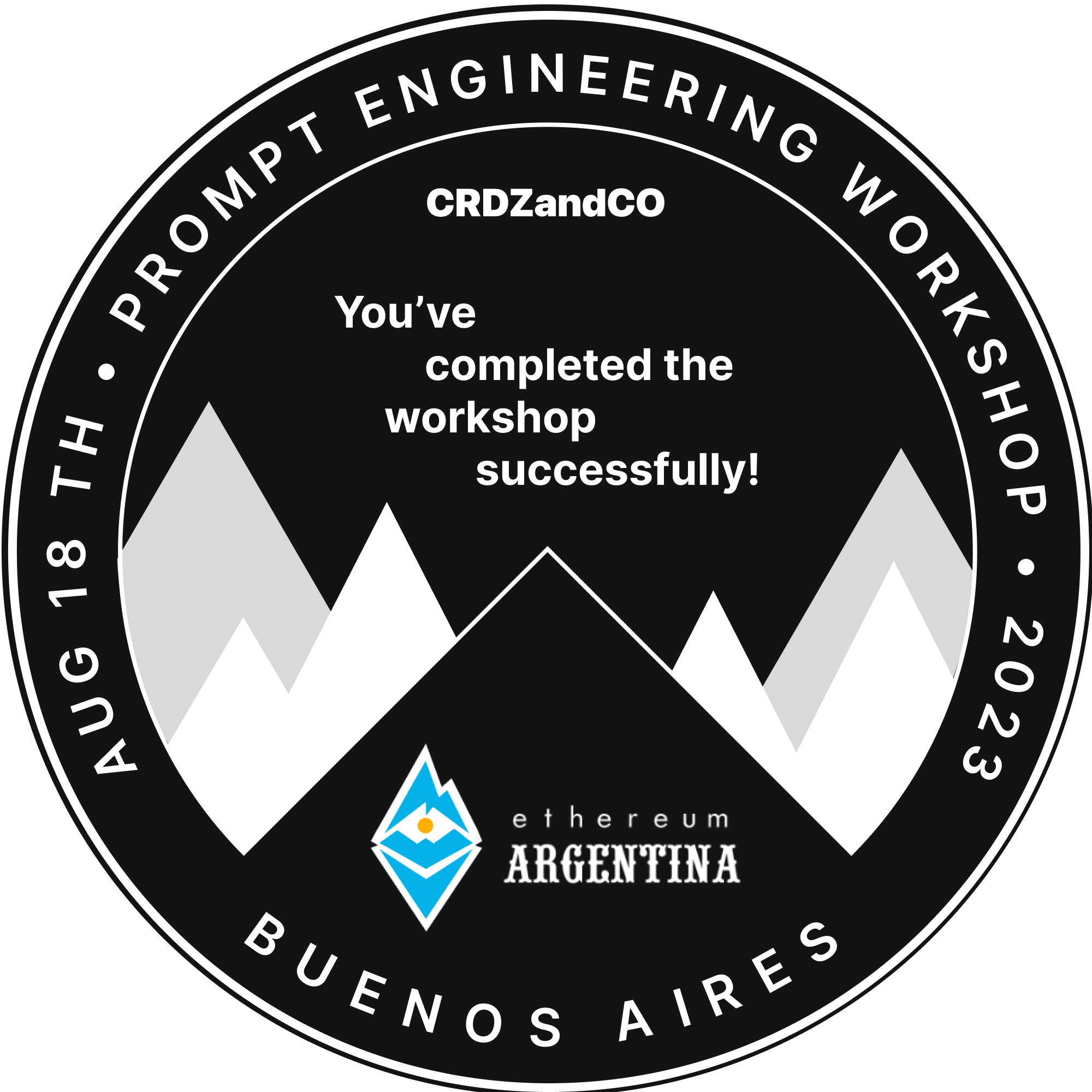 Prompt Engineering Workshop at Ethereum Argentina - Aug 18th, 2023 POAP image