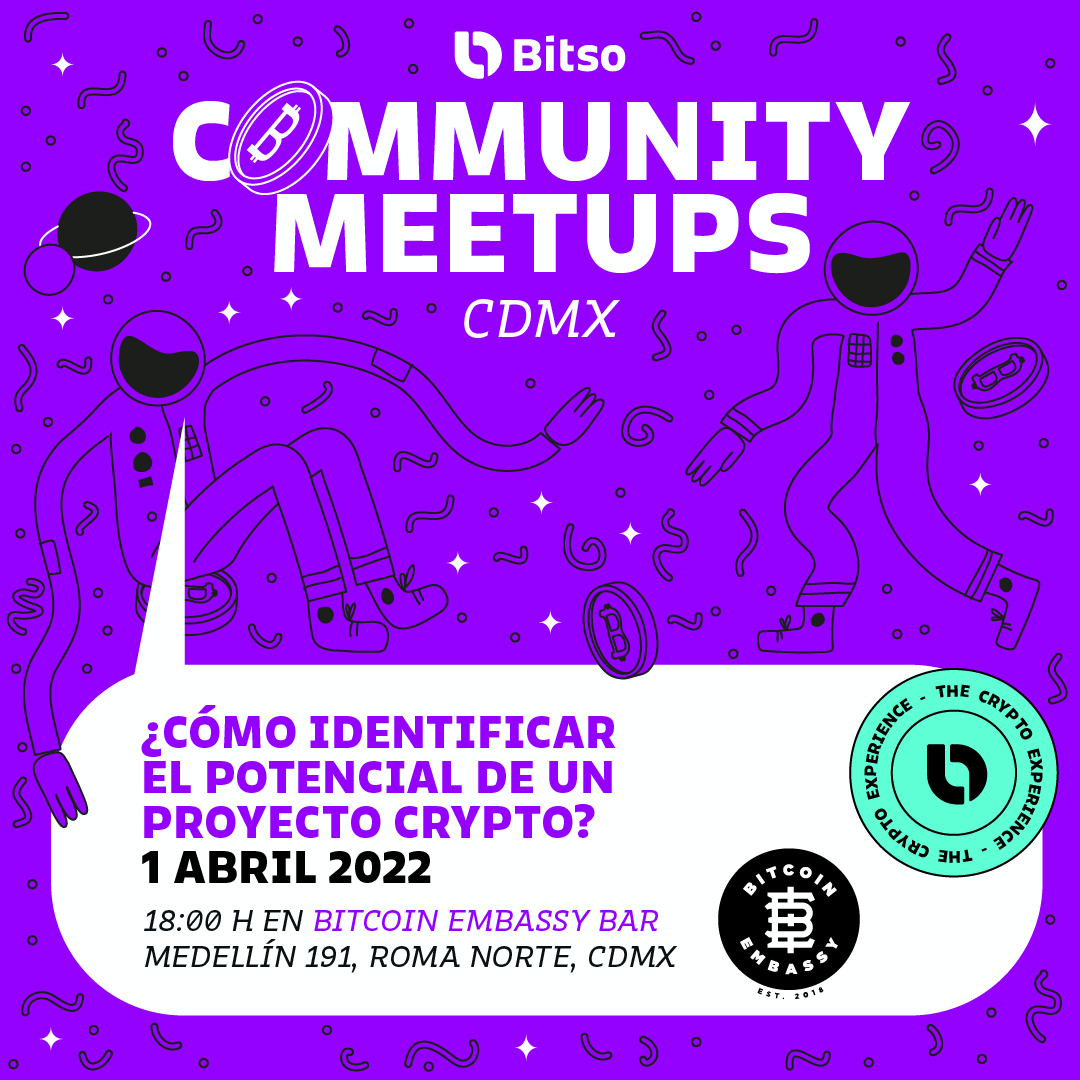 ¿Cómo identificar el potencial de un proyecto Crypto? - Bitso Community CDMX POAP image