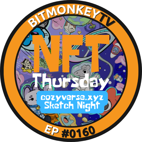 CozyVerse Sketch Night #CozyFam 🤓 #NFT Thursday 🐵 BitmonkeyTV 📺 #0161 POAP image