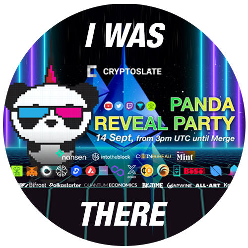 CryptoSlate Panda Reveal Day Livestream POAP image
