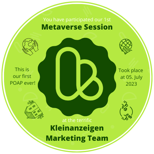 Kleinanzeigen Marketing Session x Metaverse POAP image
