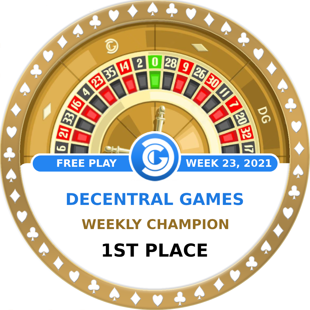 Decentral Games' Weekly Champion - PLAY - Week 23 - 1st Place POAP image