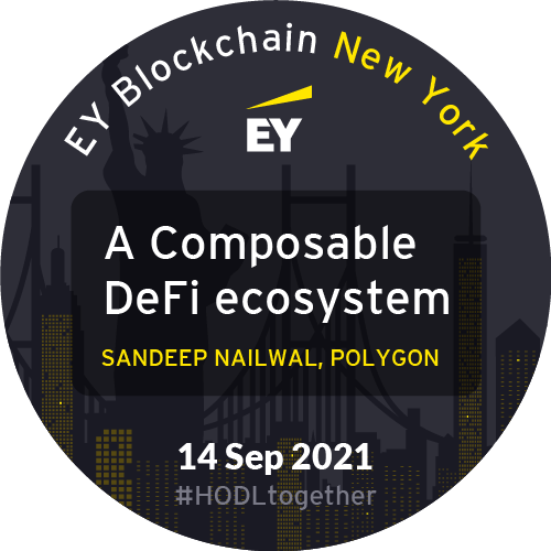 EY Blockchain Meet-up 2021 - DeFi ecosystem composable for a chain POAP image