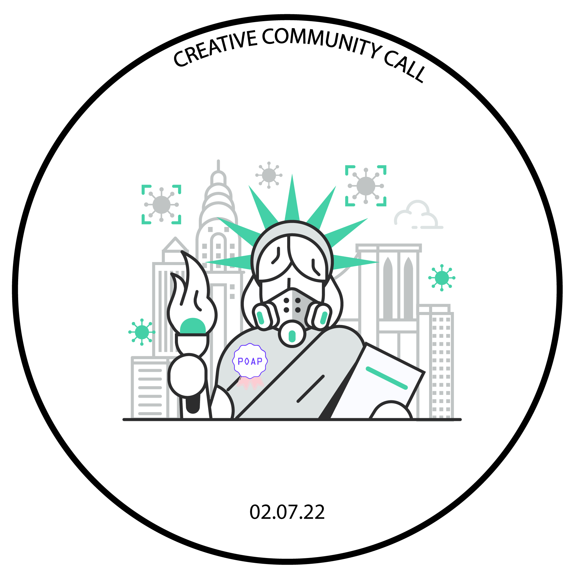 February 2022 Creative Community Call POAP image