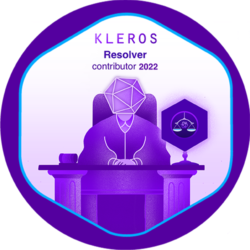 GitPOAP: 2022 Kleros Resolver Contributor POAP image