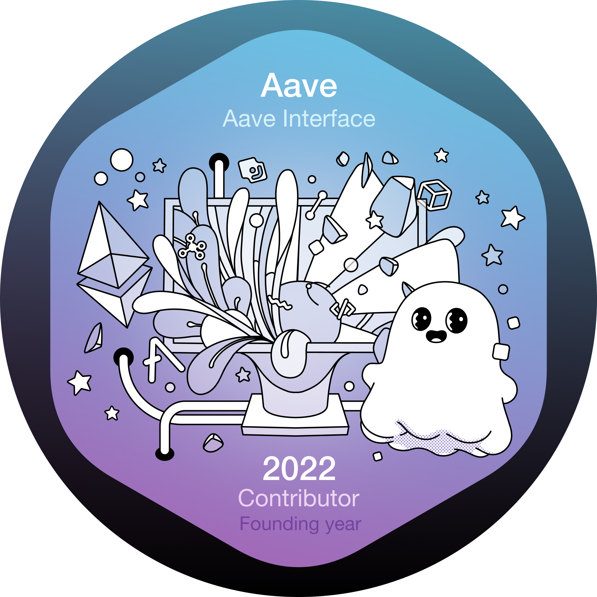 GitPOAP: 2022 Aave Protocol Interface Contributor POAP image