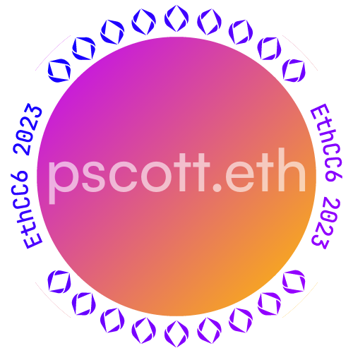 I met pscott.eth at EthCC 2023 POAP image
