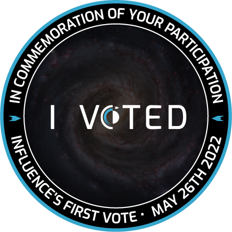 Influence's First Decentralized Community Vote - Moderator Rewards POAP image