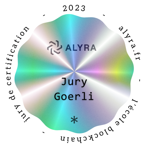 Jury de certification chez Alyra • Promotion Goerli • 2023 POAP image