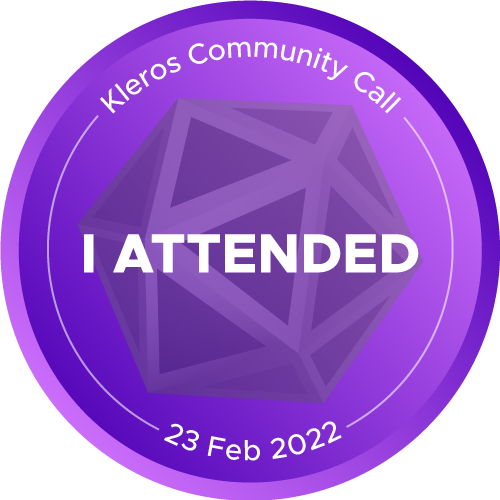 Kleros Community Call FebWeek4 POAP image