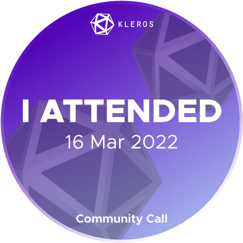 Kleros Community Call MarWeek3 POAP image