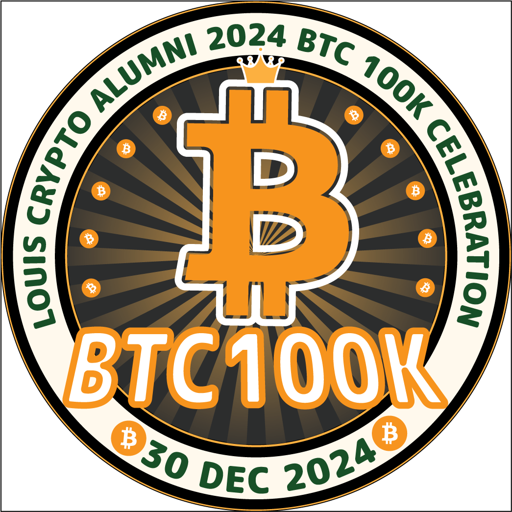 Louis Crypto Alumni BTC 100K Celebration zoomed in.