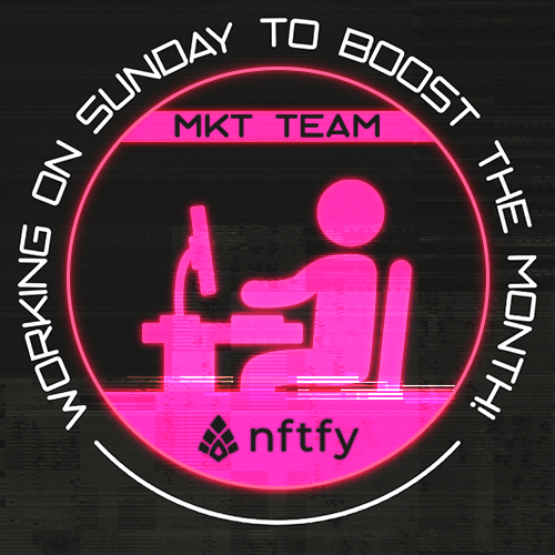 NFTFY Marketing Team working on Sunday POAP image