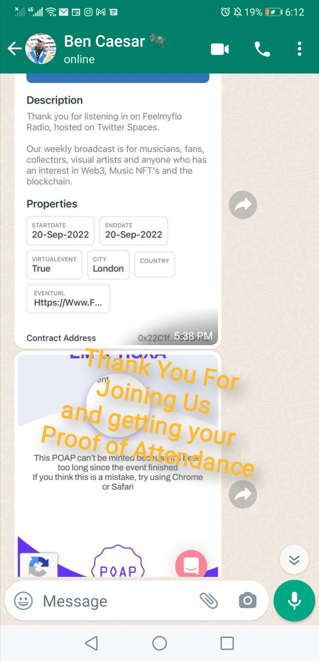 November 4th Ben and Subhan Have an Epic Discussion  POAP image