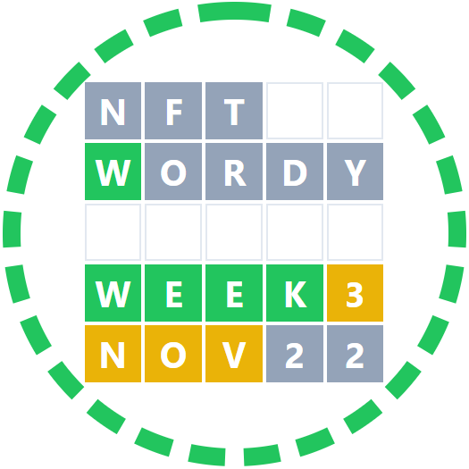 NTF WORDY Winner: WEEK 3 NOV 22 POAP image
