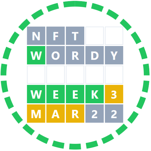 NTF WORDY Winners: WEEK 3 MAR 22 POAP image