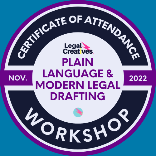  Plain Language And Modern Legal Drafting Workshop POAP image