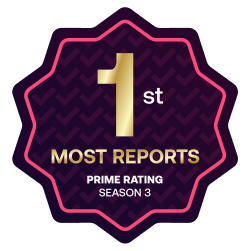Prime Rating Season 3 - 1st prize most reports POAP image