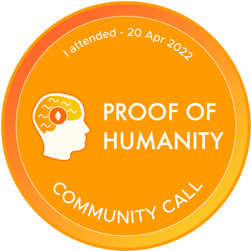 Proof of Humanity Community Call AprWeek3 POAP image