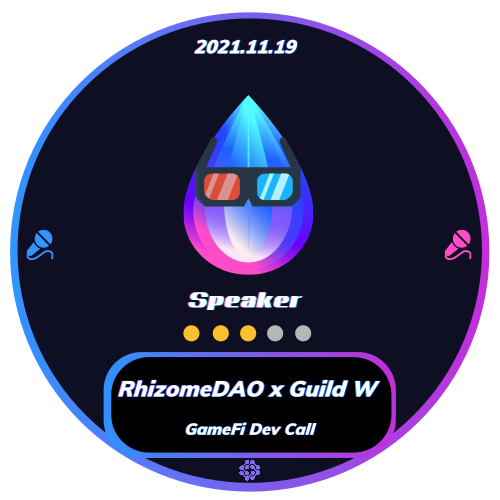 RhizomeDAO x Guild W GameFi Dev Call - Speaker POAP image