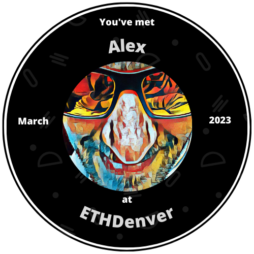 You met u/alexiskef in ETHDenver 2023! POAP image