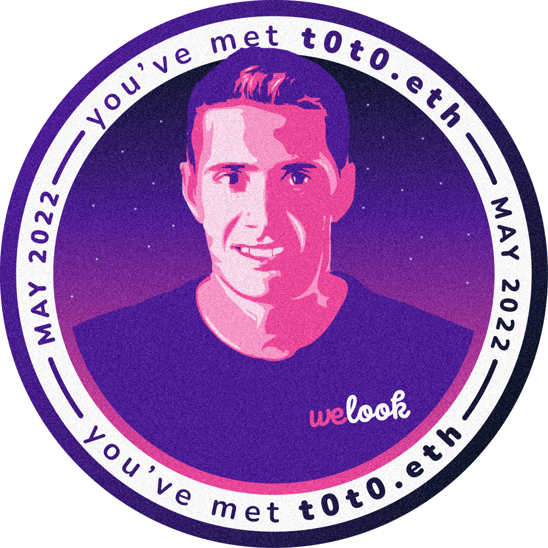 You've met t0t0.eth in May 2022 POAP image