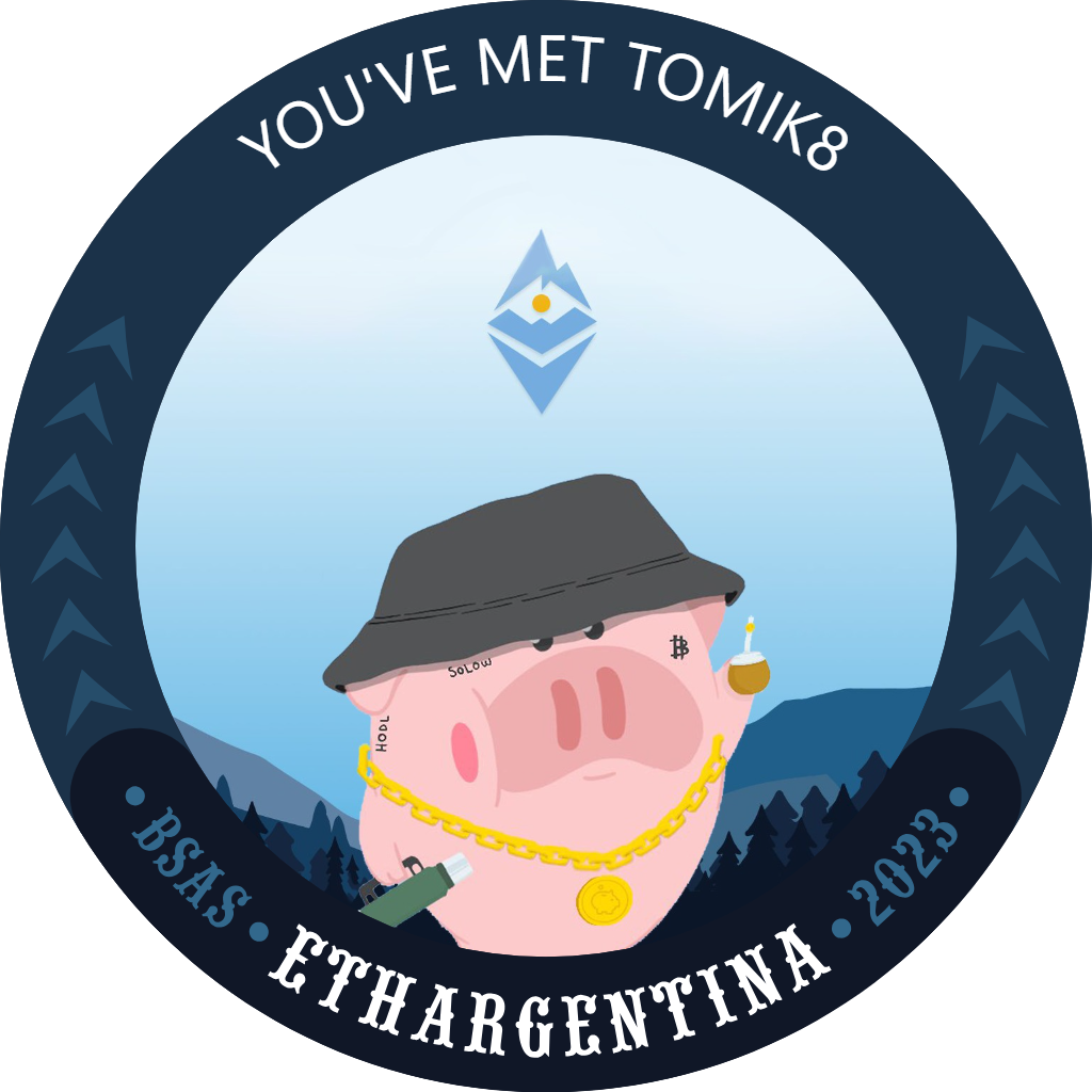You've met TomiK8 at ETH Argentina 2023 POAP image
