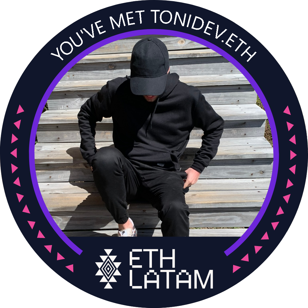 You've met tonidev.eth at ETHLatam '22 POAP image